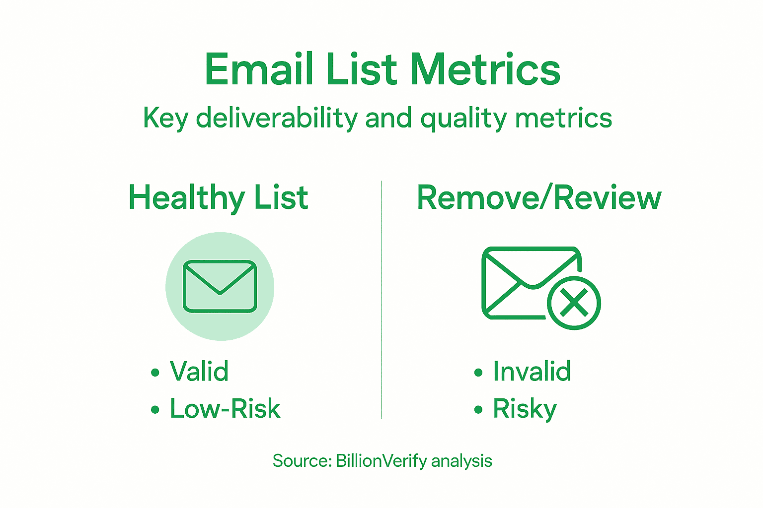 Infografía que resume métricas de verificación de correo electrónico