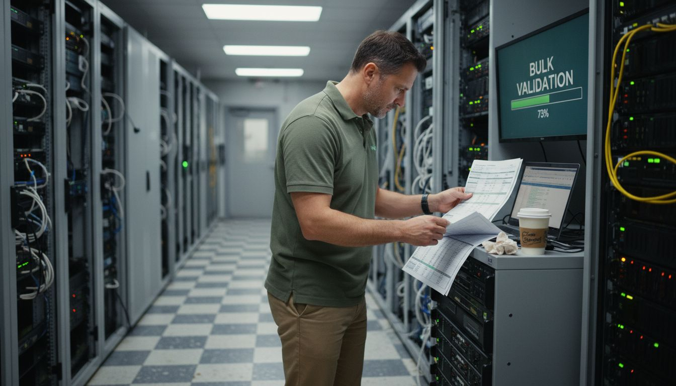 Spesialis IT melakukan validasi email bulk