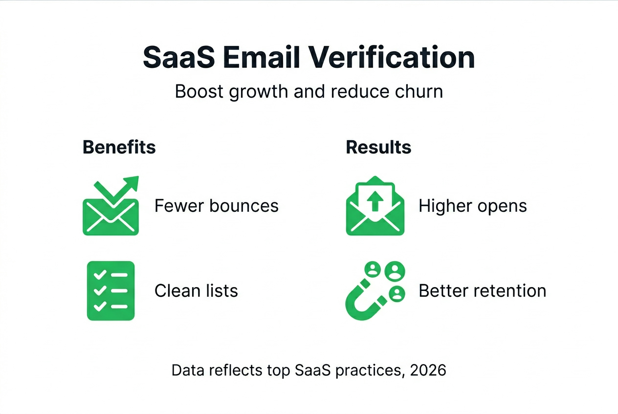 Infographic highlighting SaaS email verification benefits