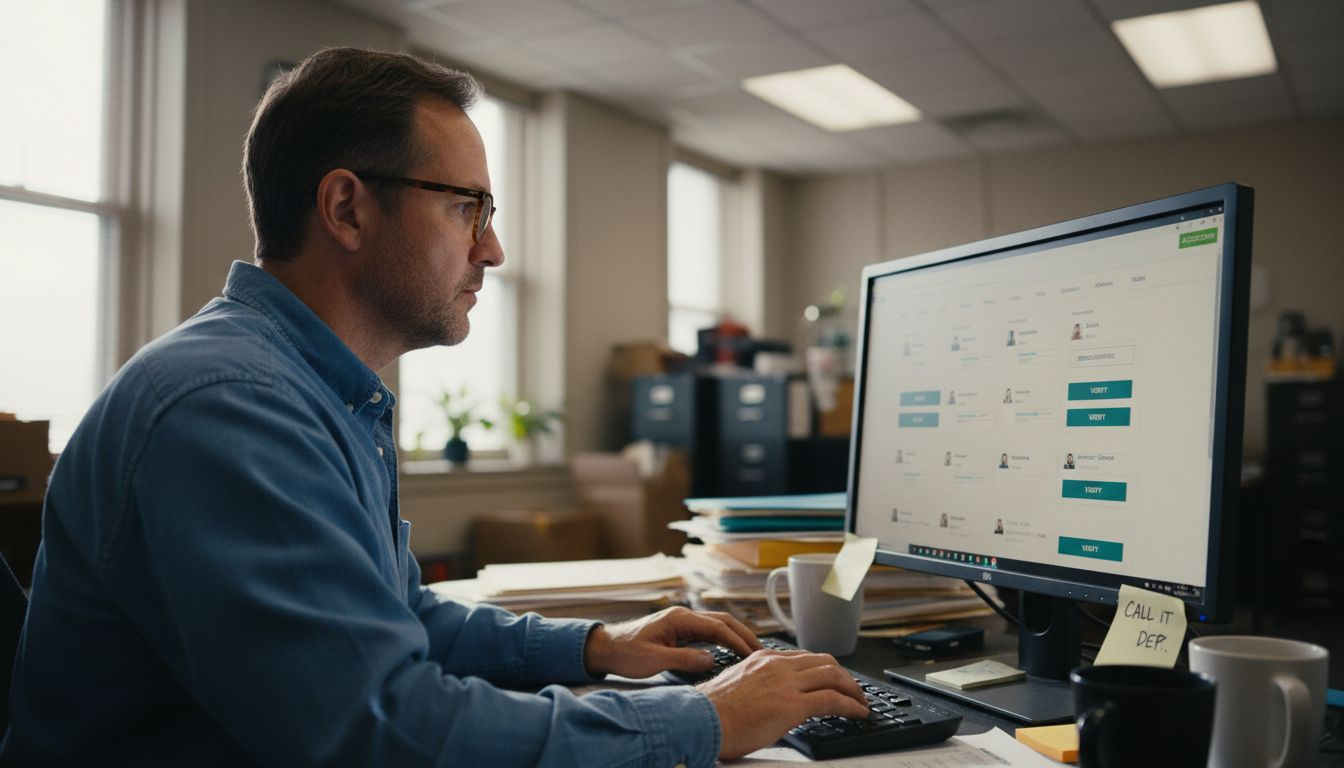 Worker memverifikasi proses deliverability email